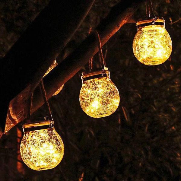 

solar lamps led light outdoors waterproof garden fairy lights decoration round balcony holiday lighting crystal star night
