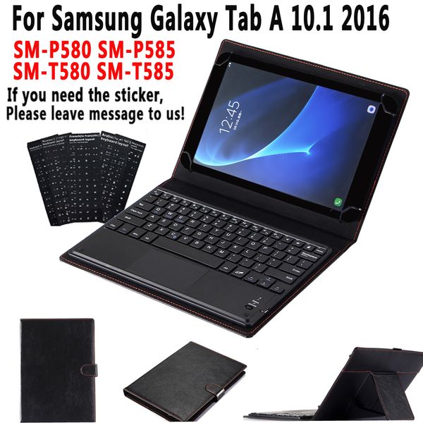 Custodia con tastiera TouchPad per Samsung Galaxy Tab A A6 10.1 2016 S Pen SM-T580N SM-T585N SM-T580 SM-T585 SM-P580 SM-P585 T580 P580