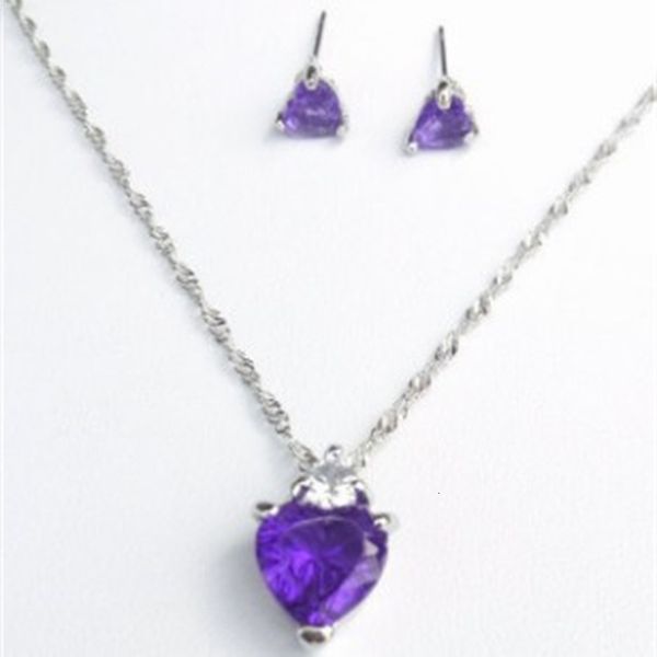 

wonderful low price diamond crystal heart lady's set necklace earings 2.99re4r, Silver