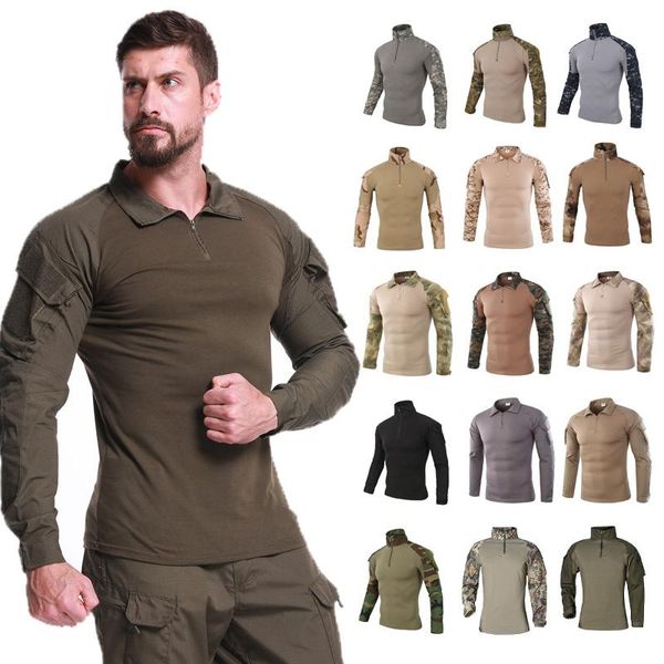 

men's jackets men army shirt military combat training tactical suit hunting paintball uniform camouflage soft clothing camping, Black;brown