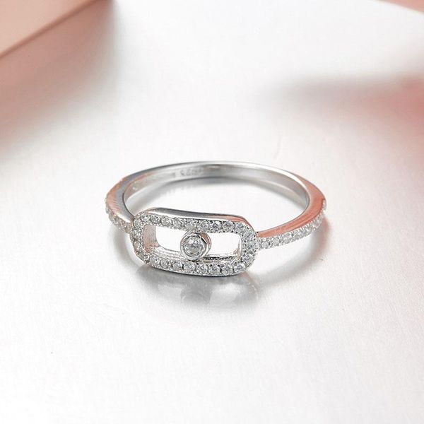 

wedding rings fashion pure 925 sterling silver activity stones finger ring zircon for women party engagement pretty dainty, Slivery;golden