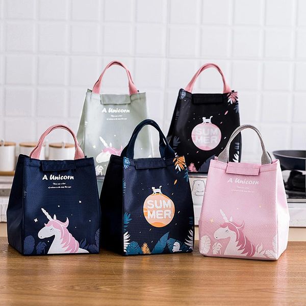 

storage bags cartoon cooler lunch bag for picnic woman aluminum foil thermal travel organizer water waterproof water-proof