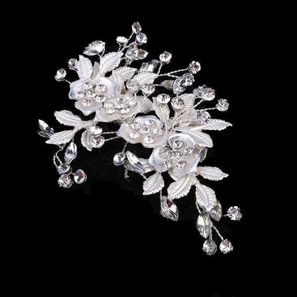 

hair clips & barrettes wedding clip rhinestone bridal comb barrette - handmade flower head pieces for women jy05 21 drop, Golden;silver