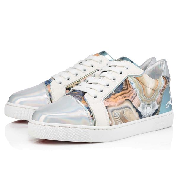 

fashion luxury design men's low red bottom casual shoes sneakers junior spikes flat fun louisjuniorflat spiked flats back words luxury, Black