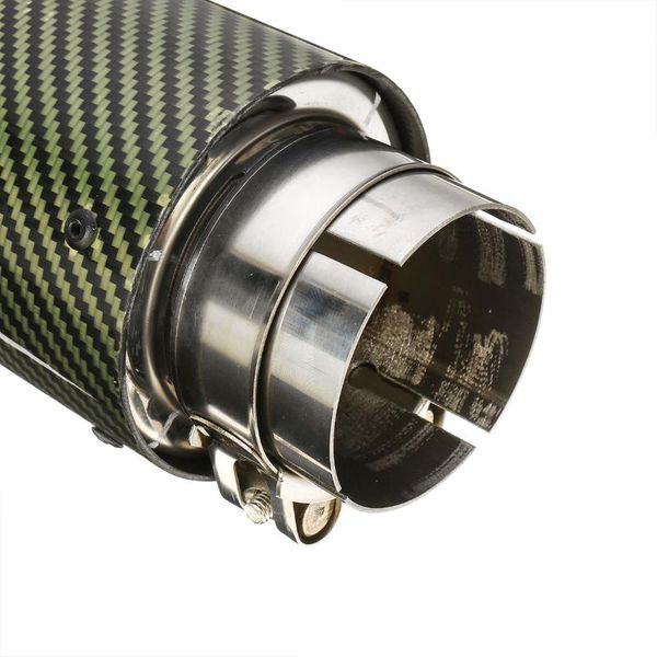 

new 2.5'' 63mm universal car round real carbon fiber auto suv exhaust muffler tip pipe stainless steel muffler end tips green