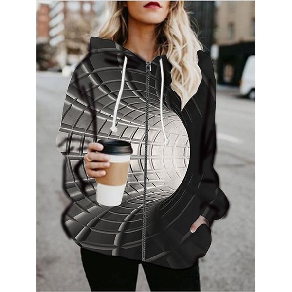 

magic zip hooded sweatshirt winter jacket oversized hoodie retro pocket woman clothes long sleeve pullover, Black
