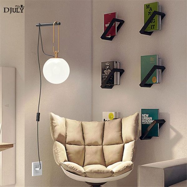 

wall lamps nordic modern line art acrylic globe lamp for living room walkway stairs minimalism bedroom loft decor led light