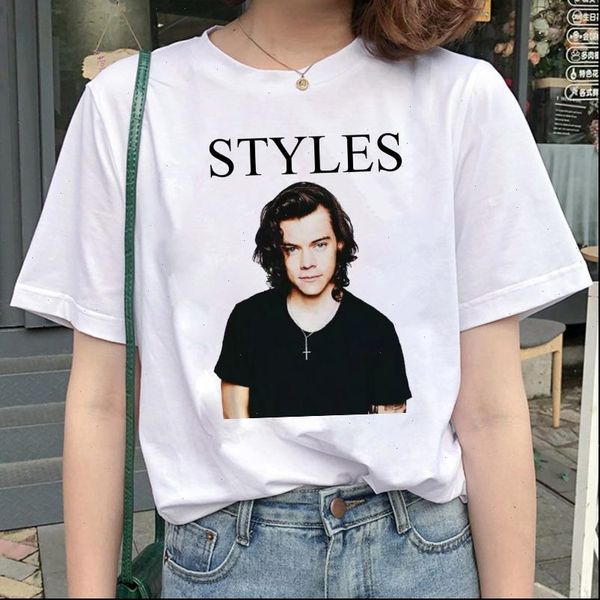 

harry styles t shirts fine line harajuku women tshirt 2021 new summer short sleeve casual tees female t shirt funny hip, White