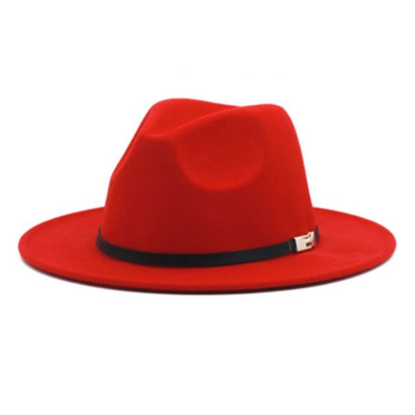 

women hats dress formal church wide brim solid felted fedora hats yellow red green casual vintage men women autumn winter hats, Blue;gray