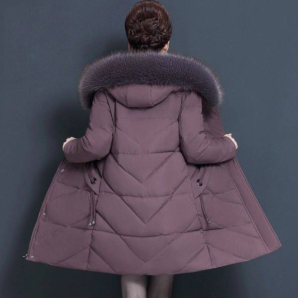 

middle clothing new warm coat big sizexl-8xlwomen s winter jacket fur collar hat down cotton clothes 8sci, Black