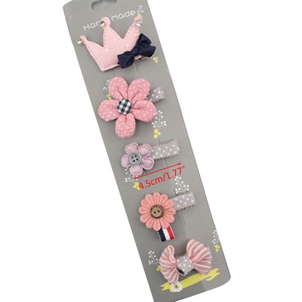 

hair accessories f42a 5pcs baby girls clips toddler princess sweet bow crown cartoon hairpins, Slivery;white