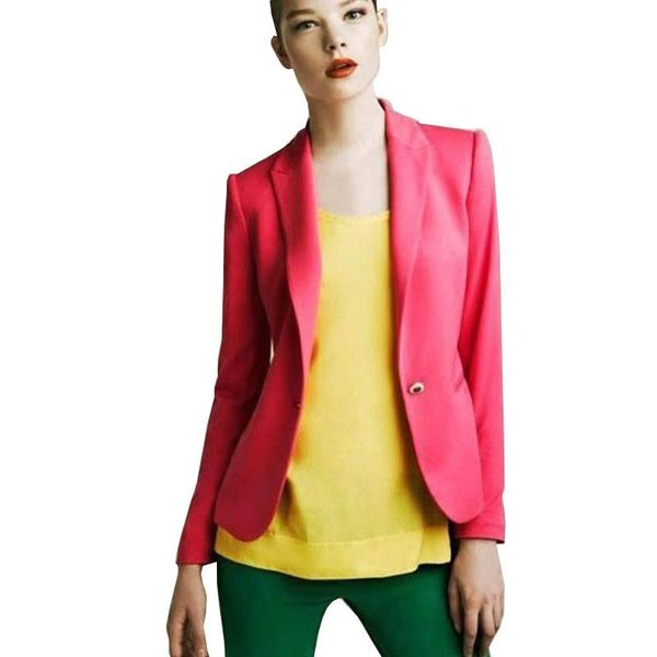 

women's suits & blazers loneyshow suit jacket candy color women blazer slim 2021 autumn ladies wear long sleeve work, White;black
