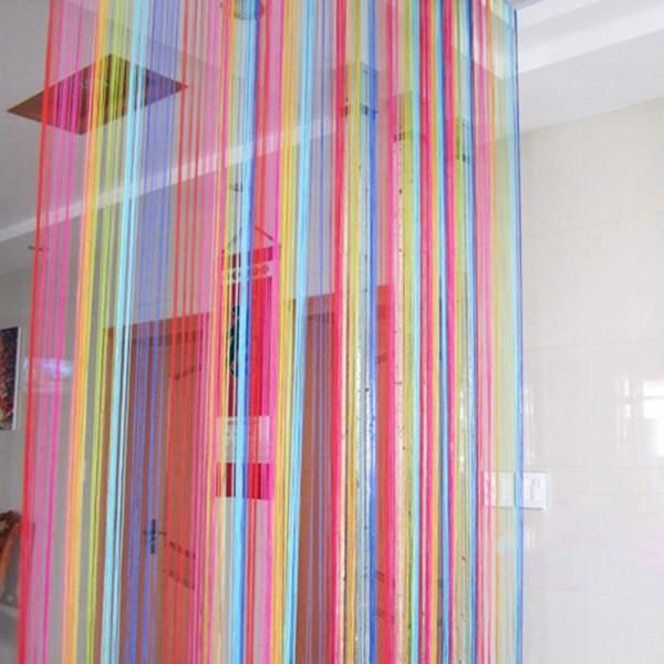 

rainbow color curtain stripe classic line curtain window blind valance room divider living room door decorative panel #