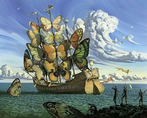 

vladimir kush departure of the winged ship home decor handcrafts /hd print oil painting on canvas wall art canvas picture 210307
