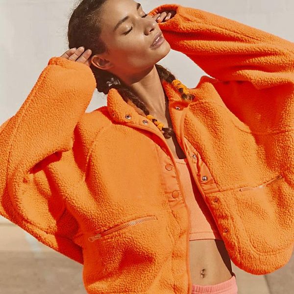 

women's jackets winter fall orange white sweater jacket women long sleeve harajuku y2k female femme coats loose vintage outerwear 2021, Black;brown