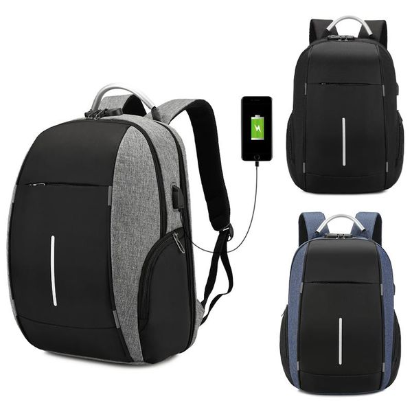 

backpack anti-theft casual polyester business men password lock privacy protect laplarge capacity school bag