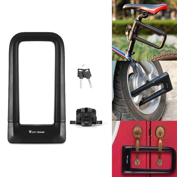 

bike locks universal silicone u-shaped lock bicycle alloy key waterproof and anti-collision riding equipment