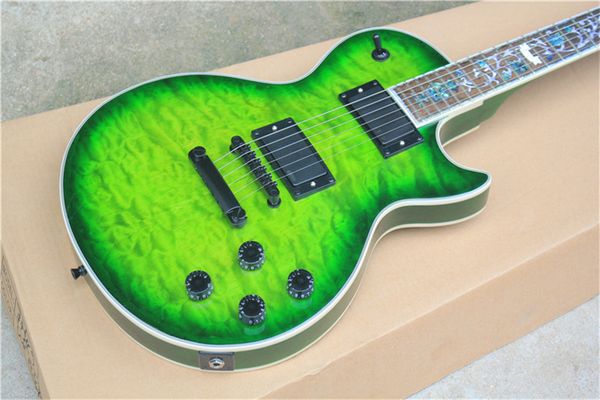 

rosewood fingerboard electric guitar, abalone flower inlaid fingerboard, abalone binding & back guitars guitarra