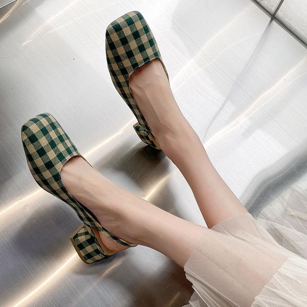 

sandals comfort shoes for women square toe 2021 summer black platform all-match med block heels espadrilles girls spring retro n