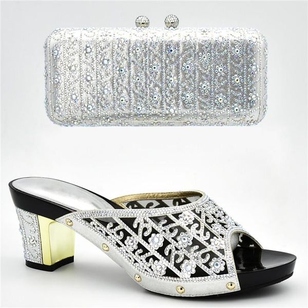 

new arrival summer high heeled shoes for women shoes and bags to match for wedding nigerian women party pumps with bag sets, Black