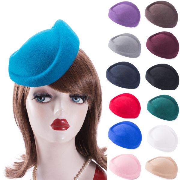 

2021 new womens fascinators 100% wool felt pillbox hat base party wedding craft head pieces hair accessories a129 xpri, Blue;gray