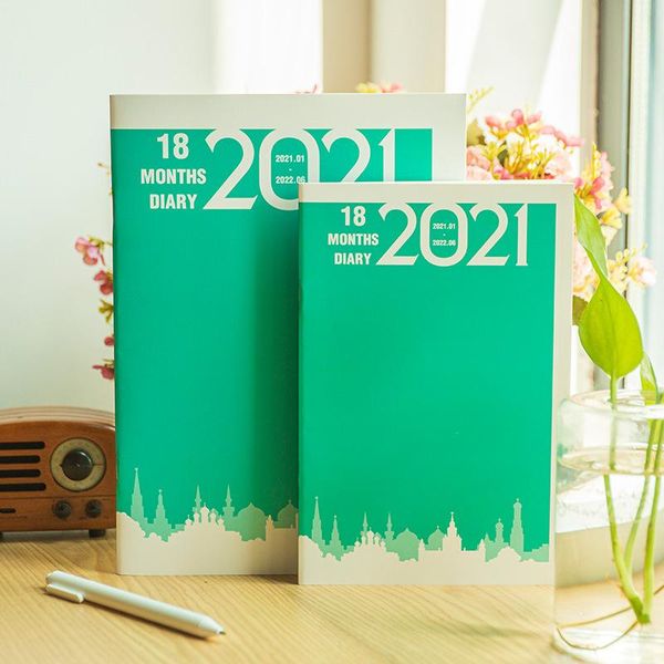 

2021 calendar a5 agenda notebook for study handbook weekly monthly planner schedule organizer plan note book office stationery, Purple;pink