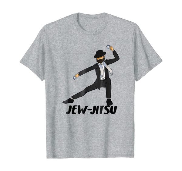 

jew jitsu funny jewish hanukkah t-shirt, White;black