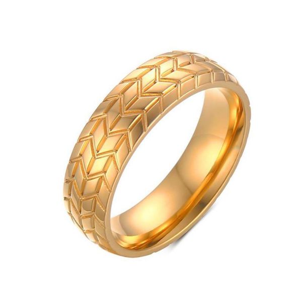 

wedding rings double fair 6mm starinless steel tire shaped for men & women personalty 3d carving couples ring fashion jewelry kar287, Slivery;golden