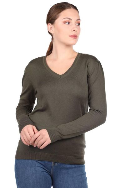 

women's sweaters khaki green v collar women knitwear sweater, White;black