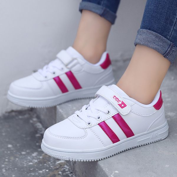 

2021 childrens fashion sneakers new boys girls sport shoes casual white shoes for kids spring/autumn rubber unisex, Black;red