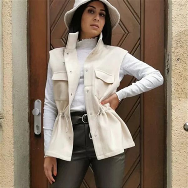 

new 2021 speed sell pass knitting cloth vest europe and the united states favors single-breasted coat xq9-9243 uemk, White