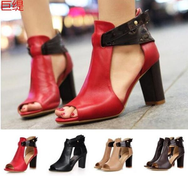 

sandals spring summer large high heeled women size 34-43, Black