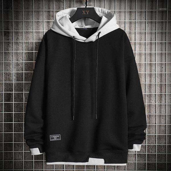 

men's hoodies & sweatshirts men casual harajuku hoodie solid color fashion clothing pullover spring and autumn sweatshirt 2021, Black