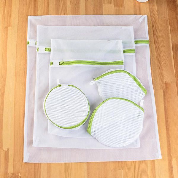 

6 sizes/set zippered foldable nylon laundry bag bra socks underwear clothes washing machine protection net mesh bags
