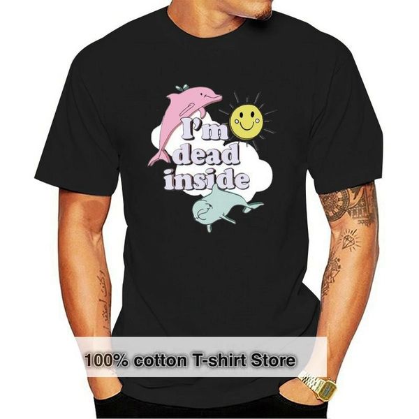 

men's t-shirts dolphins im dead inside men t-shirt s-3xl sportswear tee shirt, White;black