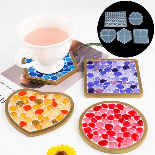 

mats & pads diy epoxy resin love heart hexagon round square irregular mosaic 100% brand and high quality