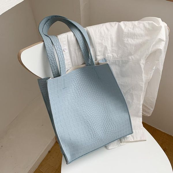 

shoulder bags fashion crocodile pattern bag female pu leather handle trendy handbag large capacity totes lady armpit sac