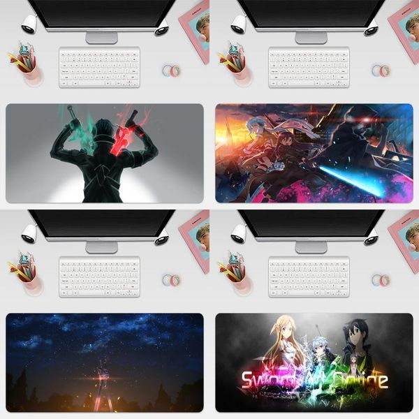 

mouse pads & wrist rests sword art online gaming mousepad large super size game pad mause mat rubber for keyboard computer