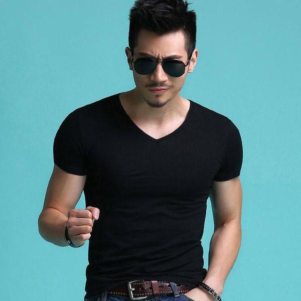 

men' tank 3834-summer short-sleeved bottoming shirt on clothes, White;black