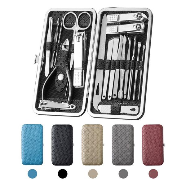 

nail art kits professional 19pcs/set multifunction stainless steel trimming tool clippers set beauty scissors kit