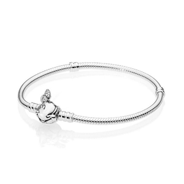 

new 2021 100% 925 sterling silver mouse bow bracelet fit diy original fshion jewelry gift, Golden;silver