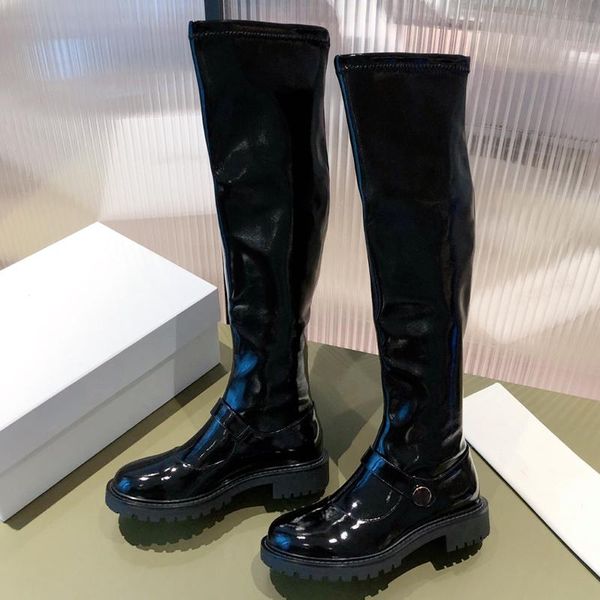 

boots long for women luxury genuine leather knee high brand desgin female shoes fashion autumn winter, Black