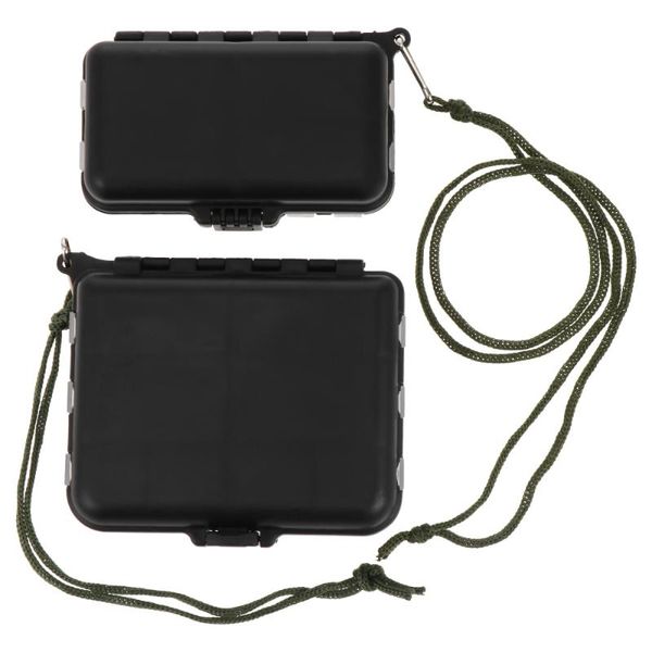 

fishing accessories 2pcs tackle boxes portable bait hook case compartmented seal box