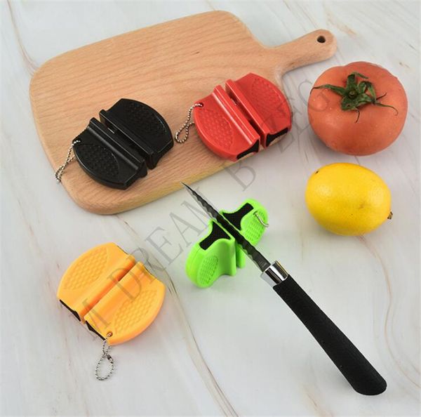 Mini Sharpeners Hard Tungstênio Aço Cerâmica Bolso Durável Faca Duricular Grindstone Grossa Rápida Afiar Ferramenta de Cozinha De Pedra