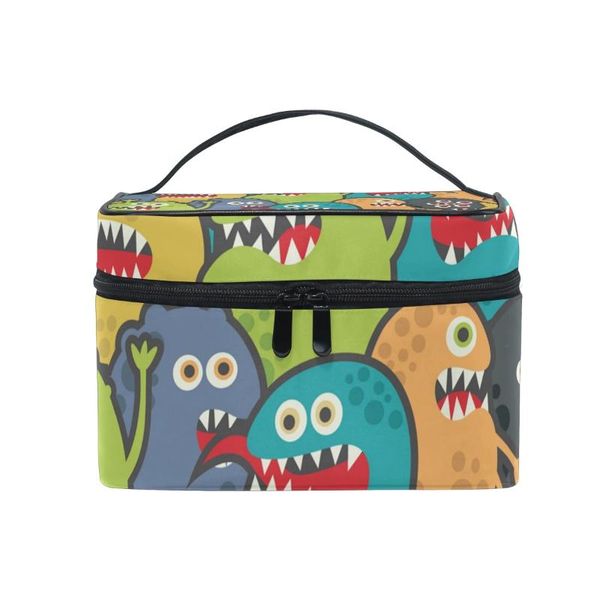 

cosmetic bags & cases fengju bag portable travel organizer hanging toiletry case storage tote for girls woman cute monsters