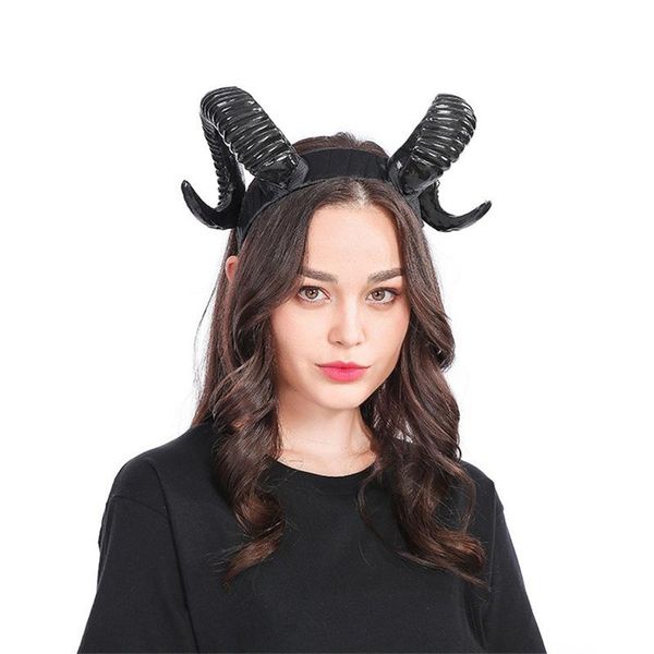 

party masks animal horn antelope sheep cosplay headwear antler halloween for women pu steampunk masquerade prop carnival wide hairband