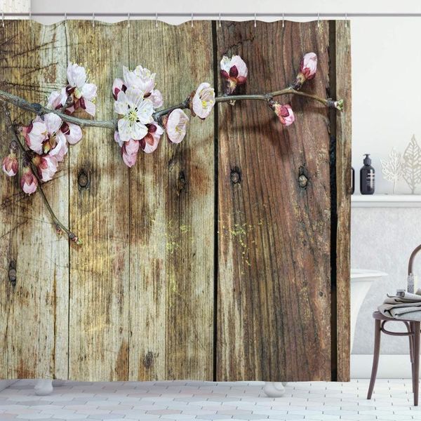 

shower curtains rustic curtain stained walnut branch with soft twiggy swirling flowers leaves cottage life concept bathroom