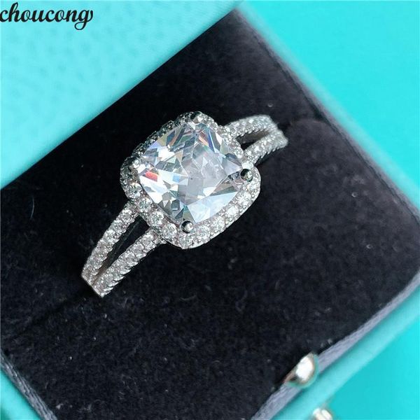 

wedding rings choucong charming promise ring 925 sterling silver bijou 8mm cz engagement band for women men party jewelry, Slivery;golden