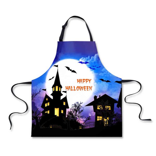 

custom made aprons halloween pumpkin head horror castle kitchen suppli cooking chef anti dirt apron gift