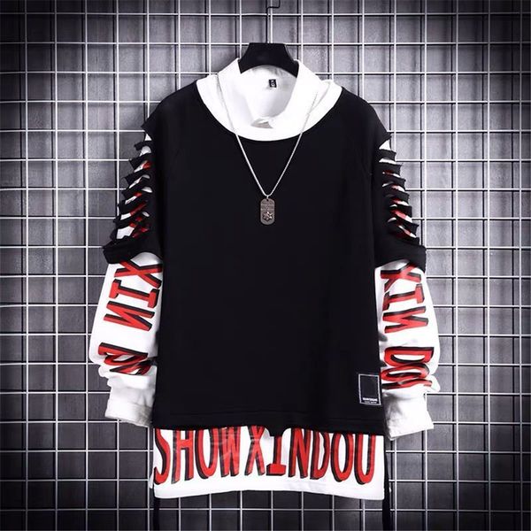 

2021 new hip hop streetwear funny black autumn male harajuku pullover sweatshirts hoody fashion oversized punk hoodie mvp5